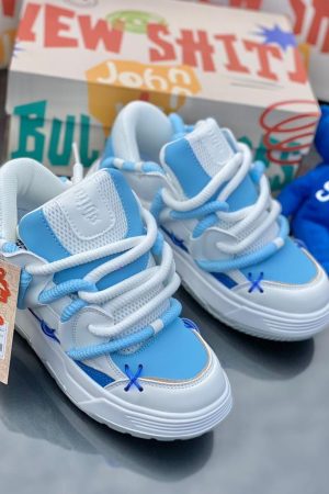 White/blue sneakers