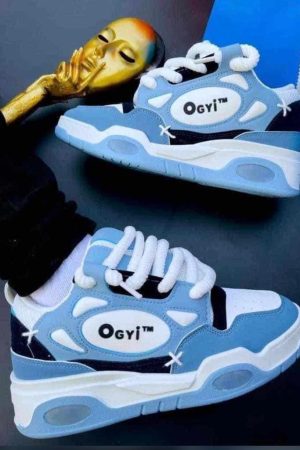 blue/white sneakers
