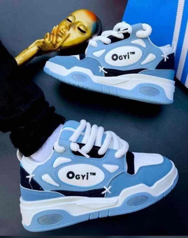blue/white sneakers